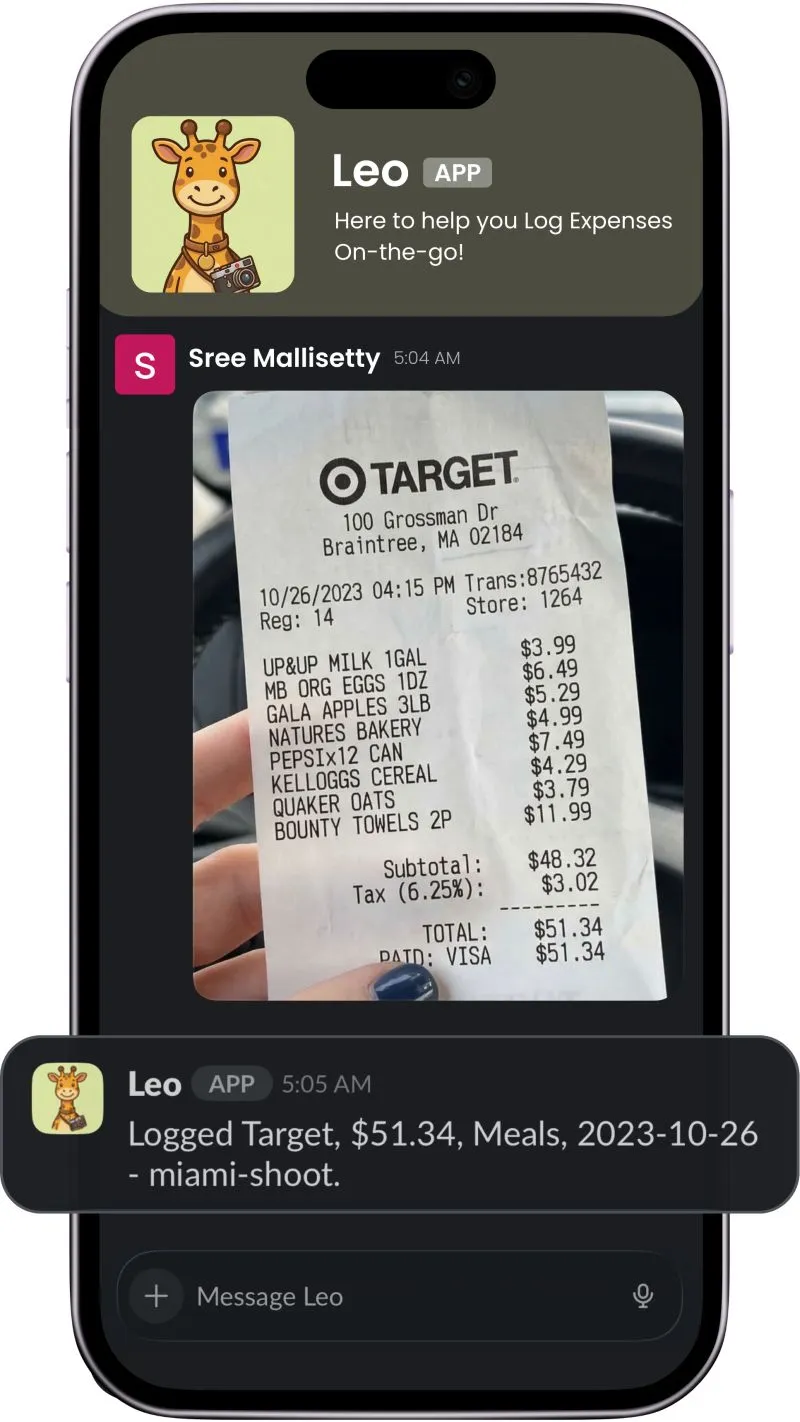 Leo - AI Expense Assistant for Slack